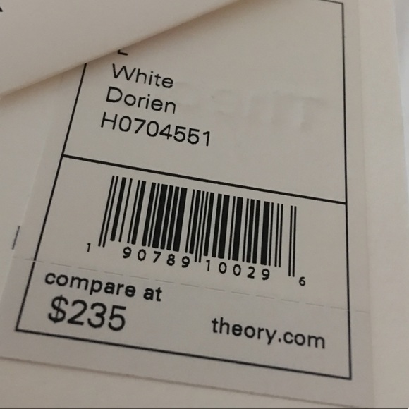 NEW Theory White Cotton Button Back Popover Tunic High/Low Hem Split Back Large - Picture 10 of 15